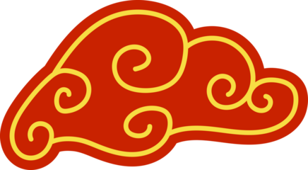 chinese red cloud oriental style element design