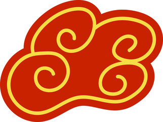 chinese red cloud oriental style element design