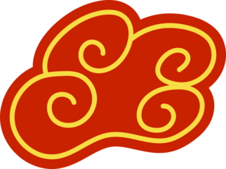 chinese red cloud oriental style element design