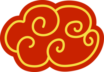 chinese red cloud oriental style element design