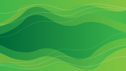 Abstract green colorful curve wavy background