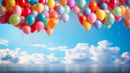 Fototapeta premium balloons in sky HD 8K wallpaper Stock Photographic Image 
