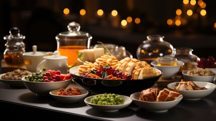 Fototapeta premium grilled meat with vegetables