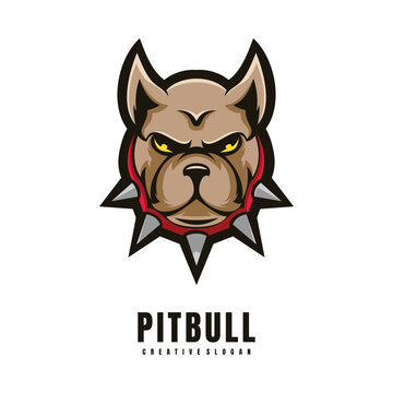 Illustration Head Pitbull Mascot Logo