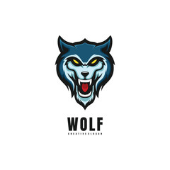 Naklejka premium Illustration Head Wolf Mascot Logo