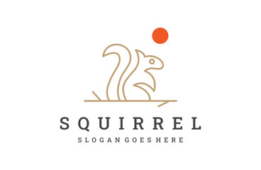 animal squirrel logo vector illustration design