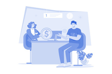 Bank Loan Successfully Illustration concept on white background