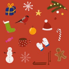 christmas icons set
