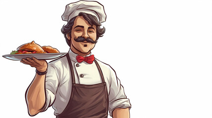 Hand drawn cartoon chef illustration
