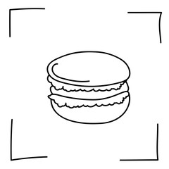 Vector. Contour icons. Line icons of desserts and sweet dishes. Candies, chocolate, cakes, donuts, ice cream in sketch style. Icons set,  stroke. Hand drawn signs. Desserts and sweets doodle set.