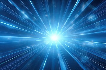 Dynamic beams of blue light converging. Intense radiant patterns originating from center. Futuristic and high-tech abstract design.