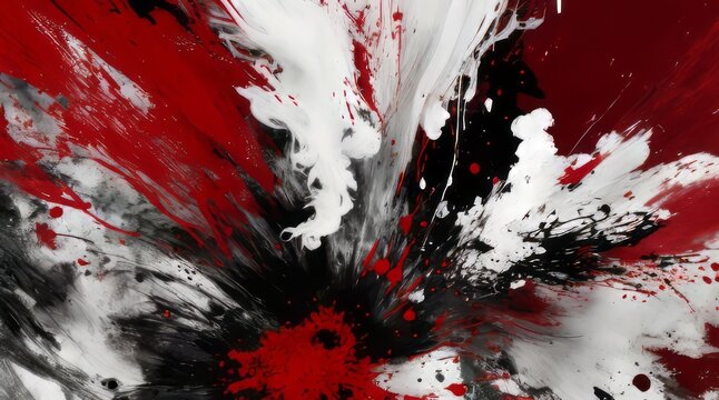 Background abstract smoke many blood splatters,  lite red and dark red, white