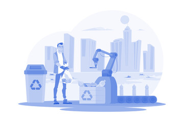Waste Recycling Illustration concept on white background