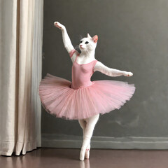 ballet dancer ballerina cat.
Generative AI. - obrazy, fototapety, plakaty