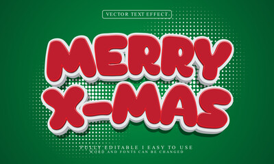 3d editable merry christmas text effect style