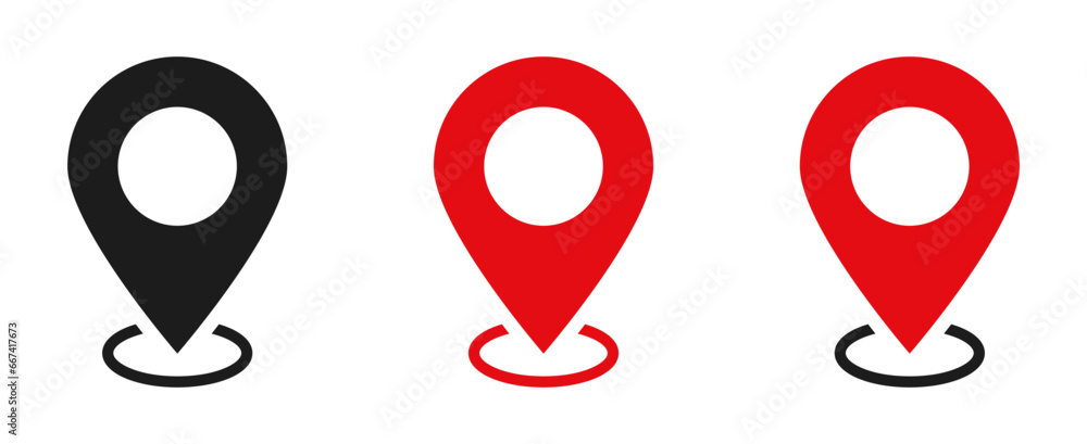 Poster Location icon set, Map pin place marker. location pointer icon symbol in flat style. Location pin line icon, Navigation sign