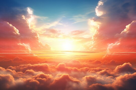 A panoramic 3D rendering of the sky and sun. Generative AI