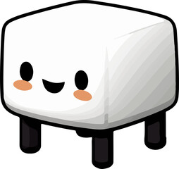 Cute ottoman in cartoon style