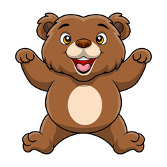 Obraz premium Cute bear cartoon on white background