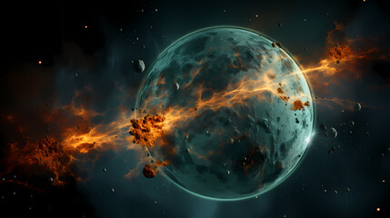 Obraz premium Earth in space science fiction background wallpaper poster PPT