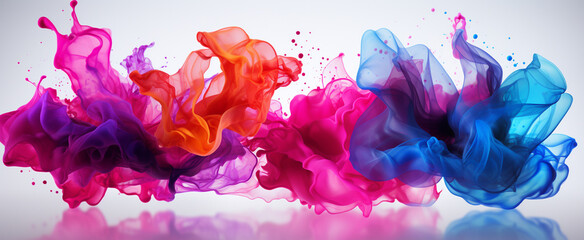 Abstract Colorful ink in water with liquid fluid grunge texture for background