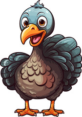 Cute turkey in cartoon style