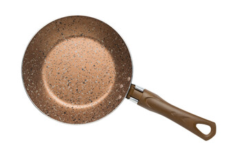 A small frying pan with non-stick coating insulated on a white background.