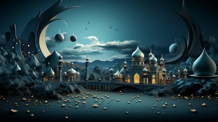 flat background with Islamic ornament