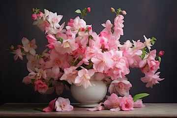 bouquet of pink flowers. Generative AI
