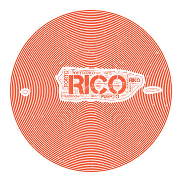 Puerto Rico Vector Image. Country round logo design. Puerto Rico poster in circular arcs and wordcloud style. Trendy vector illustration.