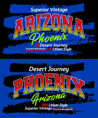 Arizona Phoenix typeface grunge vintage college, typography, for t-shirt, posters, labels, etc. - 667434651