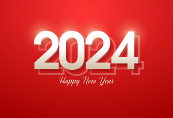 2024 new year celebration banner. design premium vector.