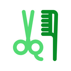 Editable scissors and comb vector icon. Barbershop, lifestyle, grooming. Part of a big icon set family. Perfect for web and app interfaces, presentations, infographics, etc
