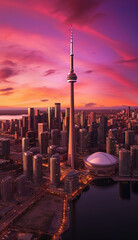 CN tower Toronto Ontario Canada, - Created with Generative AI Technology
