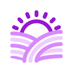 Editable sunrise, morning vector icon. Farm, field, nature, landscape. Part of a big icon set family. Perfect for web and app interfaces, presentations, infographics, etc