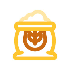 Editable flour, wheat, sack vector icon. Food, farm, grocery, harvest. Part of a big icon set family. Perfect for web and app interfaces, presentations, infographics, etc