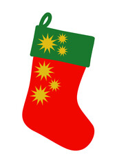 christmas sock isolated on white
