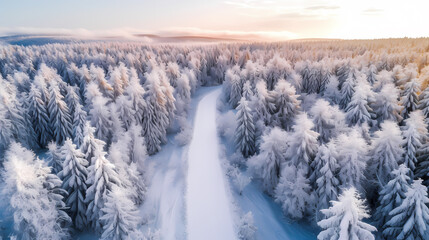 Nature, forest, frost background wallpaper poster PPT