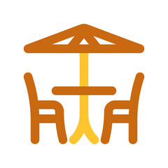 Editable outdoor seat vector icon. Cafe, coffee shop, restaurant, drink, beverages. Part of a big icon set family. Perfect for web and app interfaces, presentations, infographics, etc