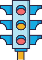 Traffic control icon. Traffic light interface icon
