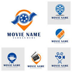 Set of Point Film logo design concept vector. Cinema illustration design