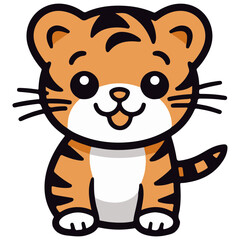 Tiger Doodle Cute Cartoon Simple Jump