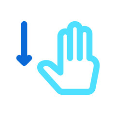 Obraz premium Editable three fingers swipe down vector icon. Part of a big icon set family. Perfect for web and app interfaces, presentations, infographics, etc