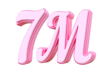 7M Follower Pink Number 3D
