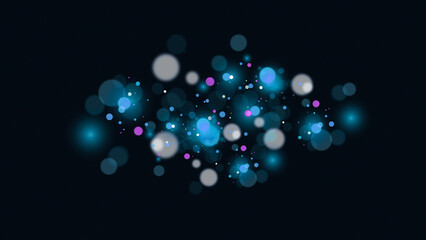 Blue color luster bokeh light illusion background for party celebration  