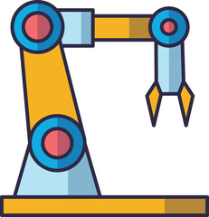 robotic arm icon. Industrial robotic arm icon