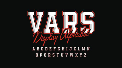 Classic College Font: A Vintage American Style Sport Typeface for Football, Baseball, Basketball Logos, and T-Shirts. Perfect for Athletic Department and Varsity Style Designs. Vector Illustration.