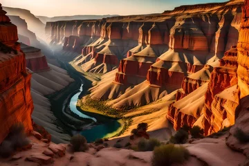Poster summertime canyon view. Sunset in a colorful canyon landscape. landscape views. a wonderful natural backdrop. natural scenery in the summer © Super