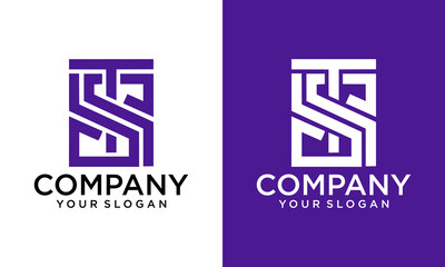 Initial letters S, S, T, ST, TS, SST, STS or TSS overlapping, interlock, monogram logo