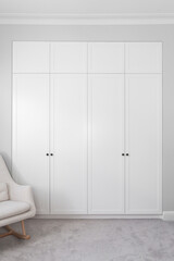 Modern white cupboard doors.